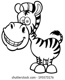 Vector illustration of Zebra - Coloring book