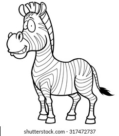 Vector Illustration Zebra Coloring Book Stock Vector Royalty Free 317472737