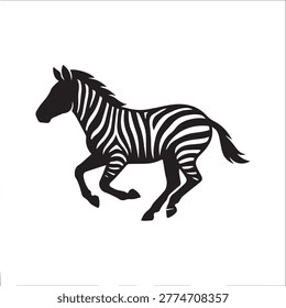 Vector illustration of zebra galloping in a dynamic pose