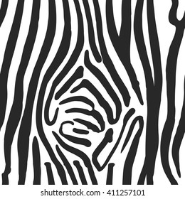 Vector Illustration of Zebra Print Seamless Animal Pattern. Wild texture for Design, Website, Background, Banner. Nature Wallpaper Template.