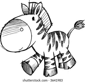 Vector Illustration of a Zebra sketch