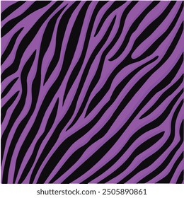 Vector illustration of a zebra stripe pattern in black and bright purple.