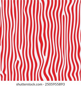 Vector illustration of a zebra stripe pattern in bright red and white.