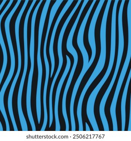 A vector illustration of a zebra stripe pattern in electric blue and black