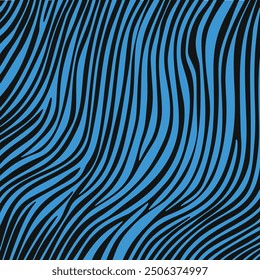 Vector illustration of a zebra stripe pattern in electric blue and black.