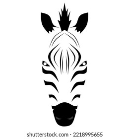 Vector illustration of a zebra's head on a white background. Great for zoo logos and posters, animals.