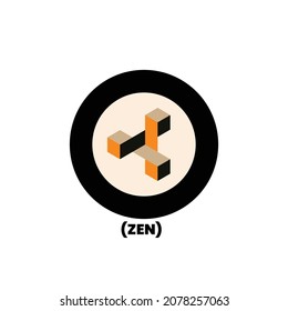 Vector illustration of Zen (ZEN) cryptocurrency logo, symbol in a white background.