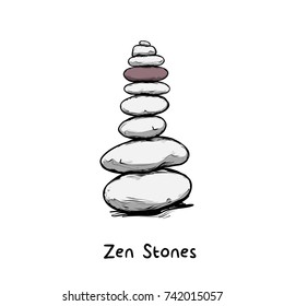 Vector illustration - Zen stone balance, peaceful concept