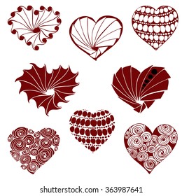 Vector illustration of zenart hearts.