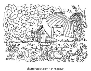 Vector Illustration Zentangle House Mouse Built Stock Vector (Royalty ...