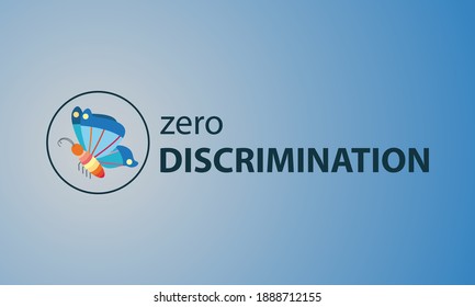 vector illustration of zero discrimination day concept, butterflies flying in a circle