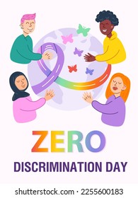 Vector illustration for Zero discrimination day. International Day of Zero Discrimination poster.