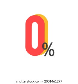 Vector illustration of the Zero percent good for fashion, credits,bank, finance or etc