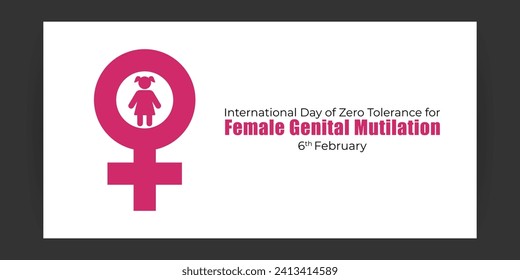 Vector illustration of Zero Tolerance for Female Genital Mutilation Day social media feed template