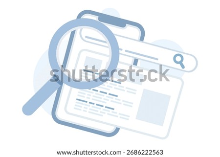 Vector illustration of zero-click search results. Instant answers and featured snippets boost visibility, reshaping SEO and SERP optimization strategies for modern digital marketing.