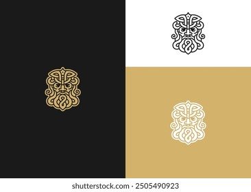 Vector illustration of Zeus Tribal Style Logo Design