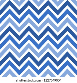 Vector illustration of zigzag chevron seamless pattern background in blue shades variation