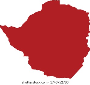 vector illustration of Zimbabwe map