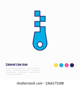 Vector illustration of zip icon colored line. Beautiful network element also can be used as fastener icon element.