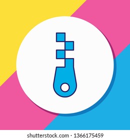 Vector illustration of zip icon colored line. Beautiful internet element also can be used as fastener icon element.