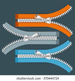  Vector illustration of zip set