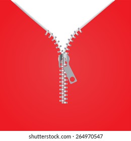 Vector illustration zipper icon red background