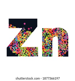 vector illustration of Zn Zinc element symbol