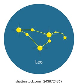 Vector Illustration of Zodiac Constellations, Astrology Star Maps. Item 8