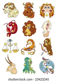 vector illustration of zodiac horoscope signs