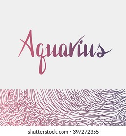 Vector illustration of zodiac sign Aquarius. Graphic image for the horoscope.