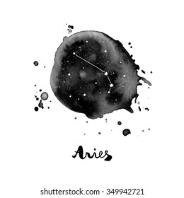 vector illustration with zodiac sign Aries