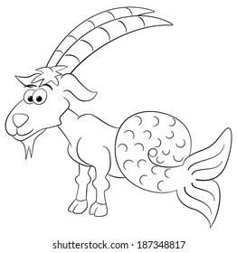 vector illustration of a zodiac sign - capricorn 