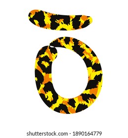 Vector illustration of the zodiac sign named Taurus with animal print texture. Design for t-shirts and horoscopes.