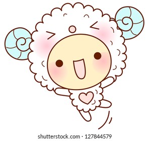 A vector illustration of zodiac sign, Ram