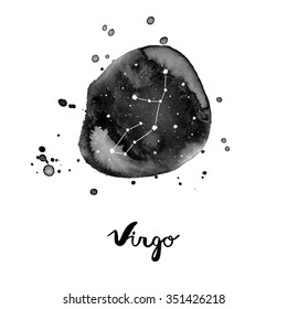 vector illustration with zodiac sign Virgo
