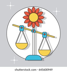 Vector illustration of zodiac signs in flat style.Libra