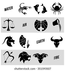 Vector Illustration of Zodiac Star Signs
