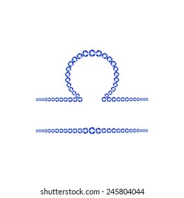 Vector illustration: Zodiac symbol libra  made of blue crystals on white background