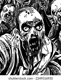 vector illustration of zombie cartoon