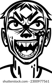 vector illustration of zombie cartoon