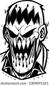 ilustración vectorial de la caricatura zombie