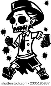 vector illustration of zombie cartoon