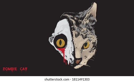 A vector illustration for zombie cat