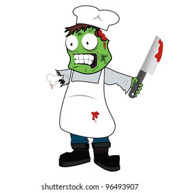 vector illustration of zombie chef