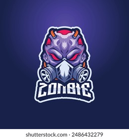 Vector Illustration Of Zombie Mascot Esport Logo Design For Gaming Club