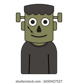 Ilustração vetorial de um zumbi monstro torso com roupas rasgadas e estilo de desenho animado assustador. Elemento gráfico perfeito do Halloween para projetos de horror, decorações assustadoras e temas de festa assustador.