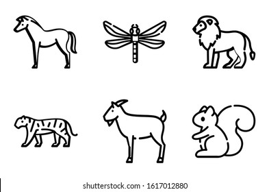 Vector illustration of a zoo graphic like a lion, tiger and others. Good for websites or applications