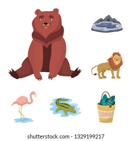 Vector illustration of zoo  and park icon. Collection of zoo  and animal stock symbol for web.