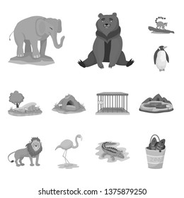 Vector illustration of zoo  and park logo. Set of zoo  and animal vector icon for stock.
