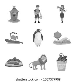 Vector illustration of zoo  and park logo. Collection of zoo  and animal vector icon for stock.